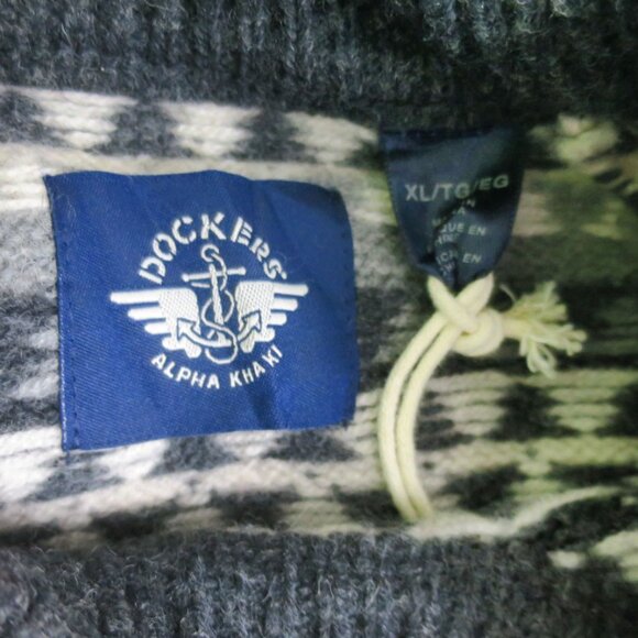 Dockers Mens 100% Wool Fair Isle Crewneck Sweater XL - Picture 7 of 11